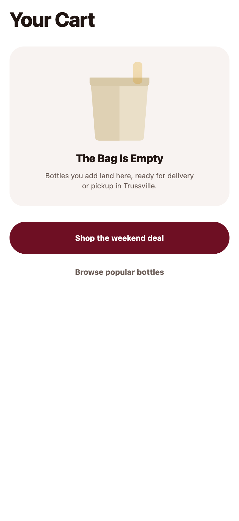 Empty cart after